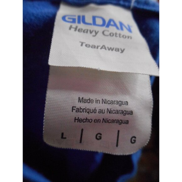 Pre-owned Gildan Heavy Cotton Solid Blue T Shirt Sz L 100% Cotton - Picture 3 of 4